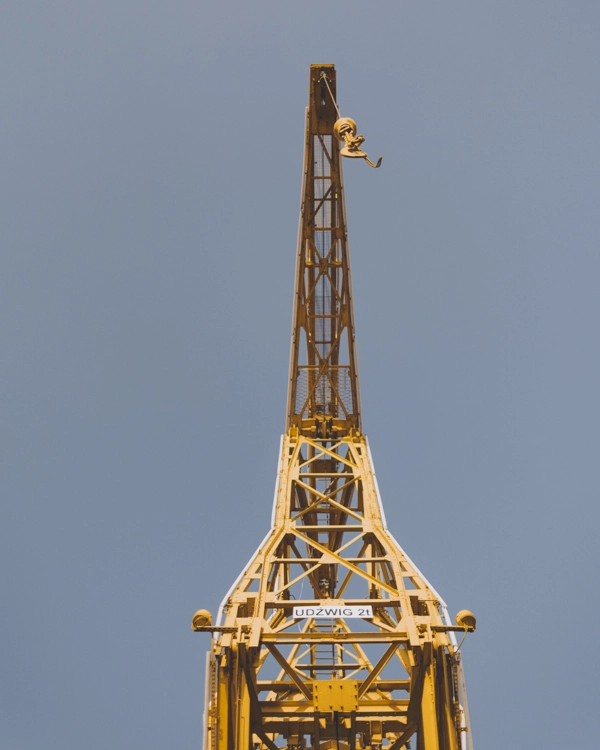 Harbor crane on the waterfront