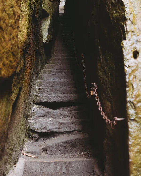 Staircase in the rocks